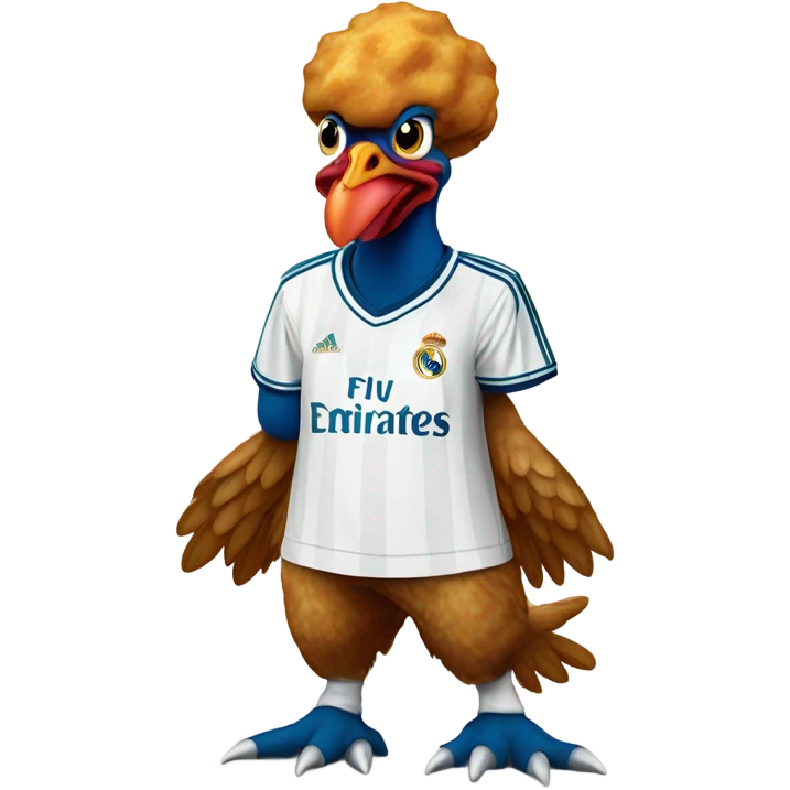 Dino chicken nugget wearing a Real Madrid jersey emoji