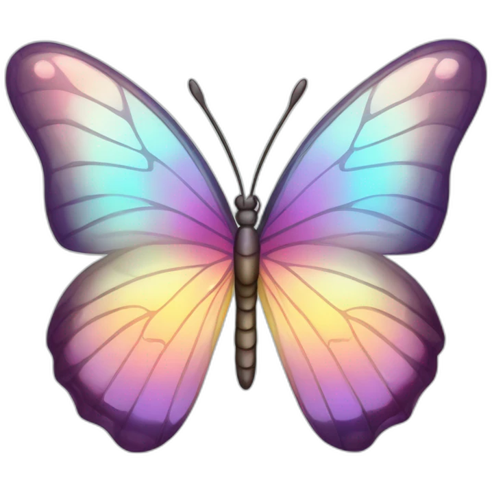 Shiny Pastel Gradient Hue Iridescent Crystal Butterfly emoji
