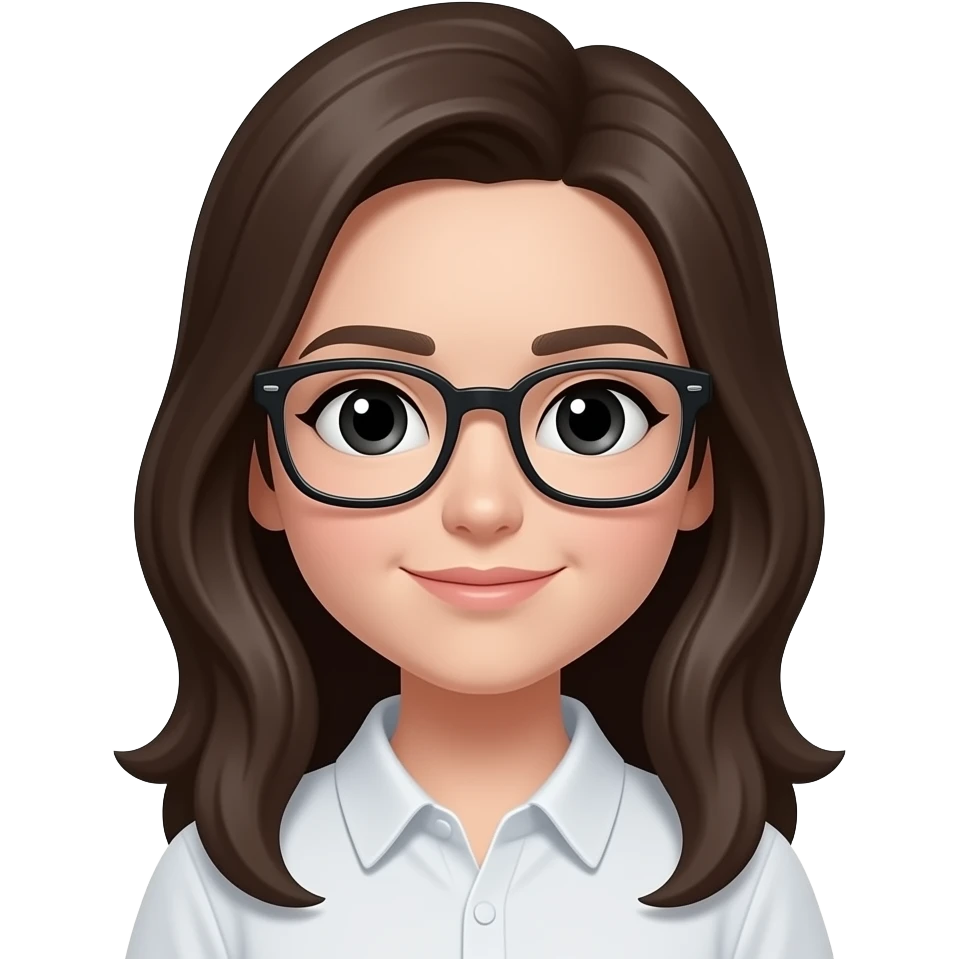 glasses, black eyes girls, tall hair emoji