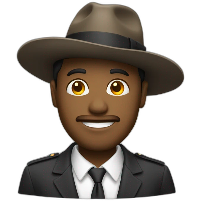 M com chapeu emoji