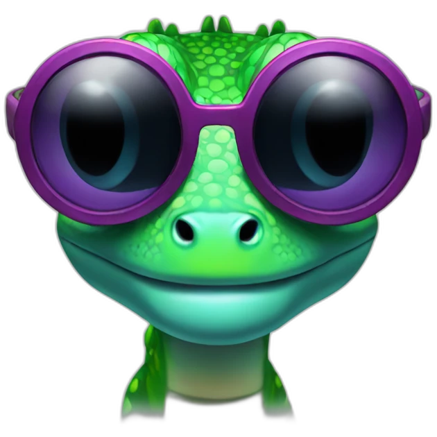 Gecko with techno shades emoji