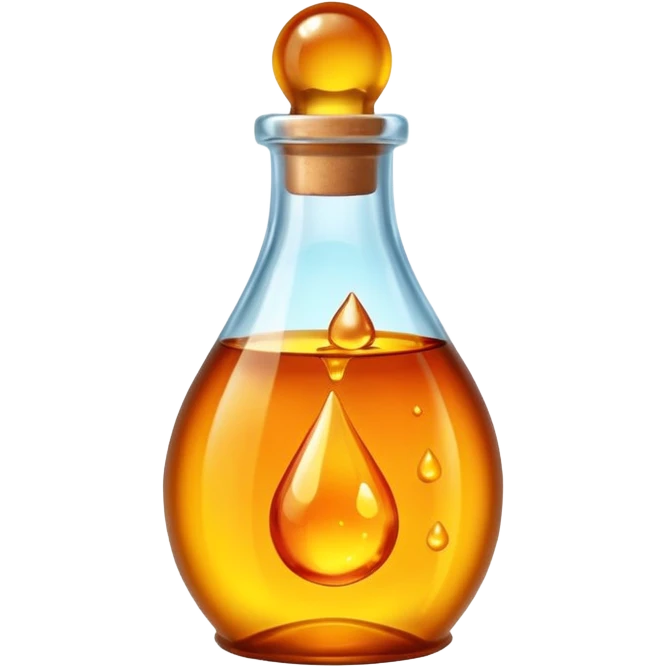 bottle of resin with a glowing drop emoji