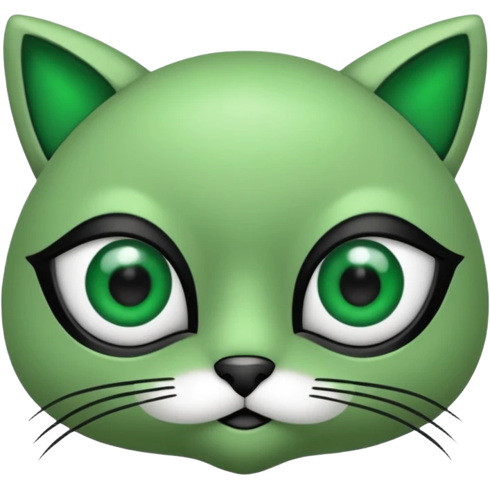 Gata con ojos verdes y negro emoji