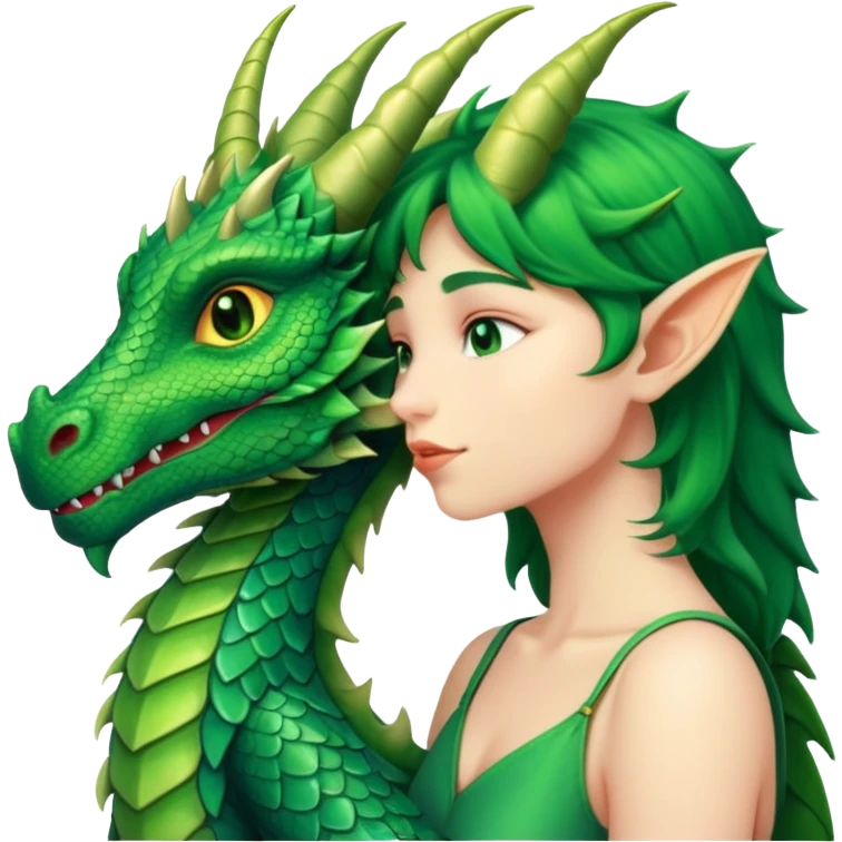 Kissing a dragon emoji