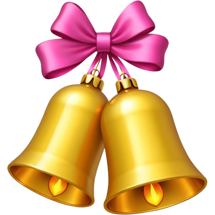 campanas navideñas con lazo rosado emoji