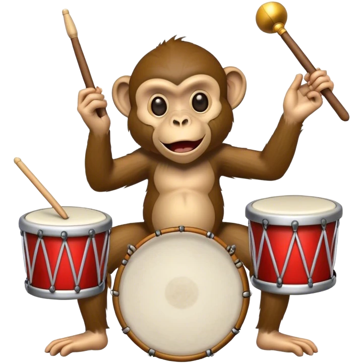 Scary monkey with drum emoji