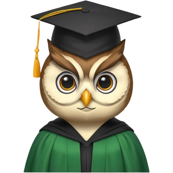 owl professor in green cloak graduation emoji