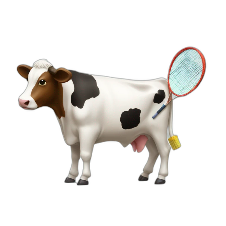 Vache qui fait du badminton emoji