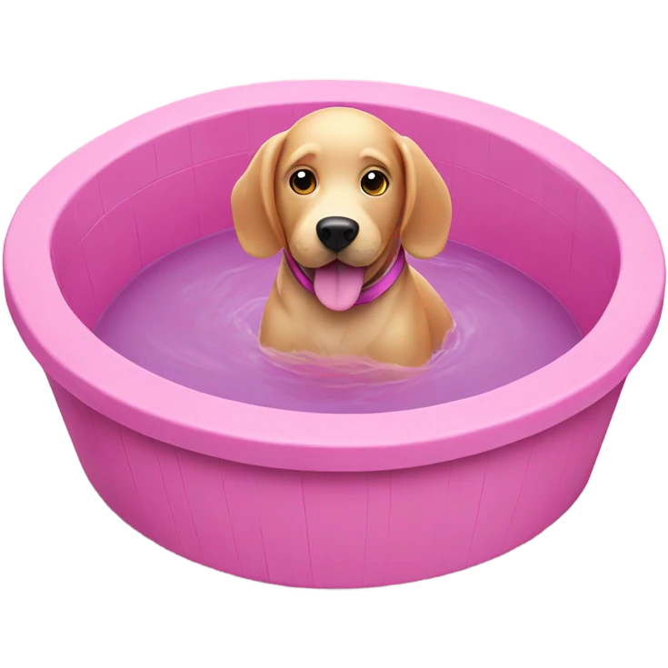 Pink dog in pool emoji