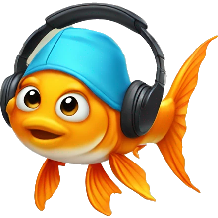 Goldfish wearing headphones  emoji