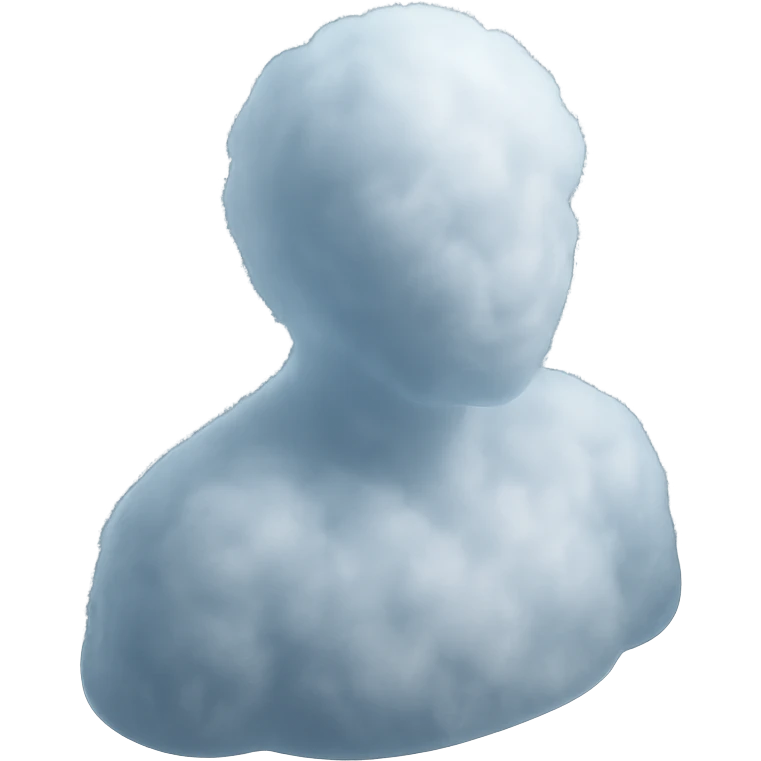 A person from the shoulders up, entirely composed of fluffy white clouds. emoji