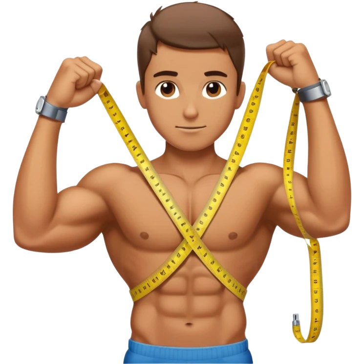 measuring tape around hand biceps  emoji