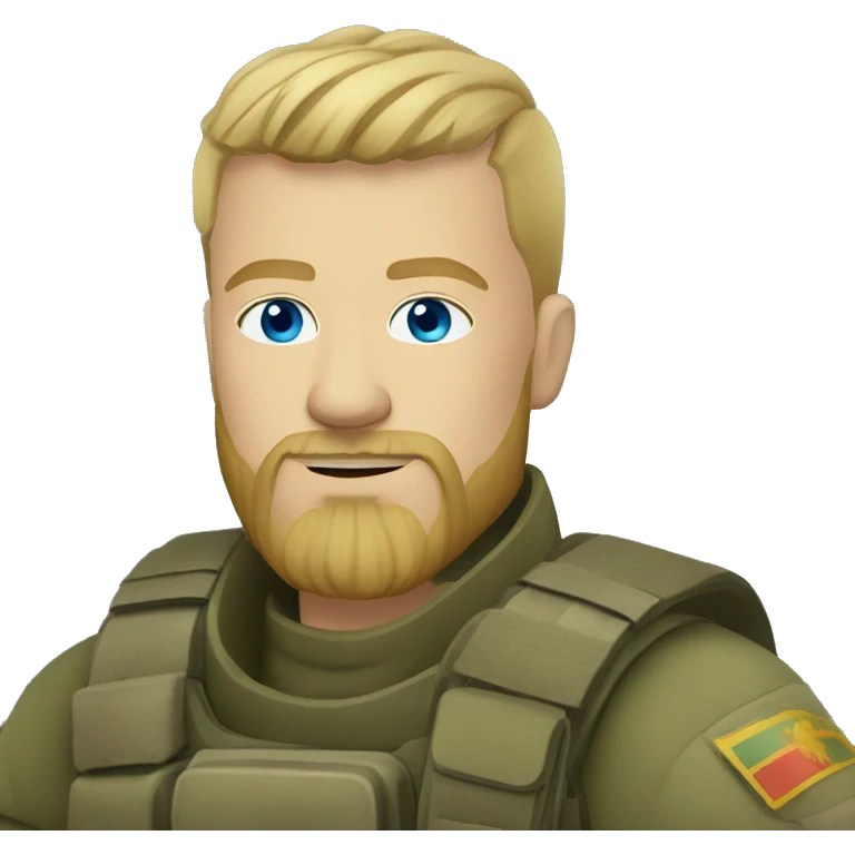ukrainian military man with blonde with a beard and blue eyes who looks like ragnar lodbrok emoji