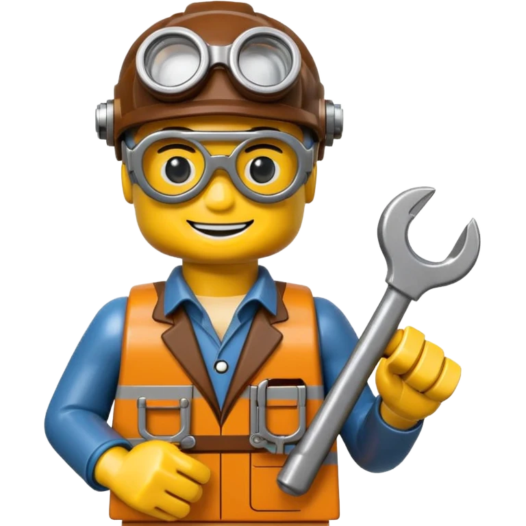 Steampunk Inventor yellow lego toy emoji