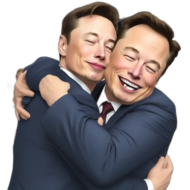 Elon musk hug trump emoji
