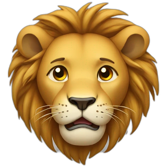 Crying lion emoji