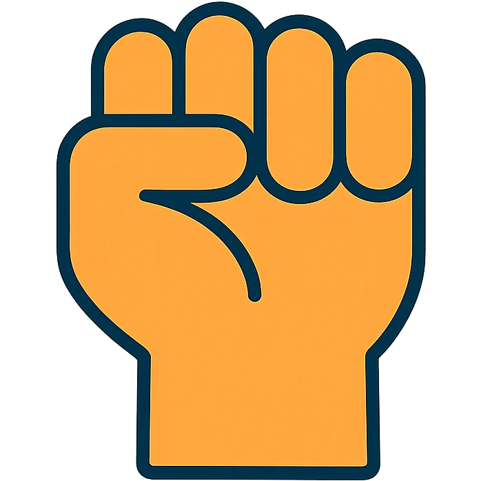 closed fist colorful cartoon style emoji