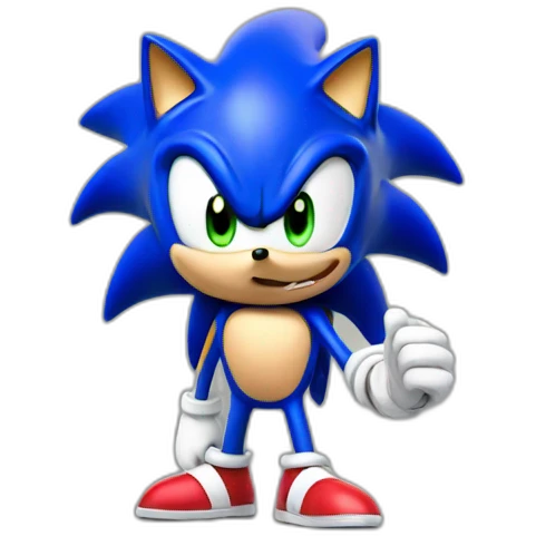 sonic showing stop emoji