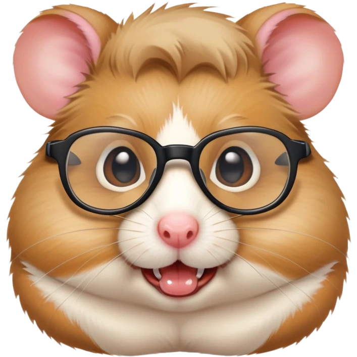nerd hamster with glasses and buck teeth emoji