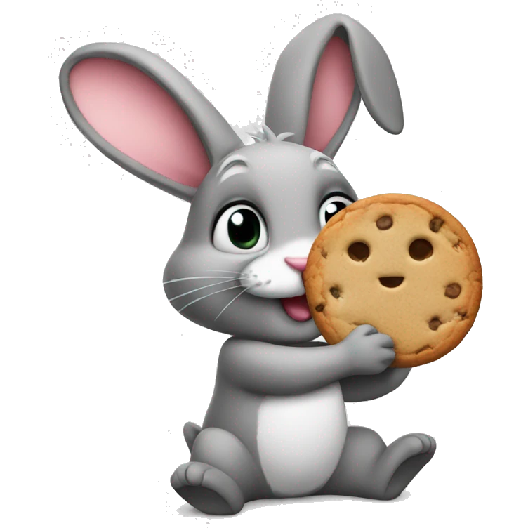 rabbit holds cookie emoji