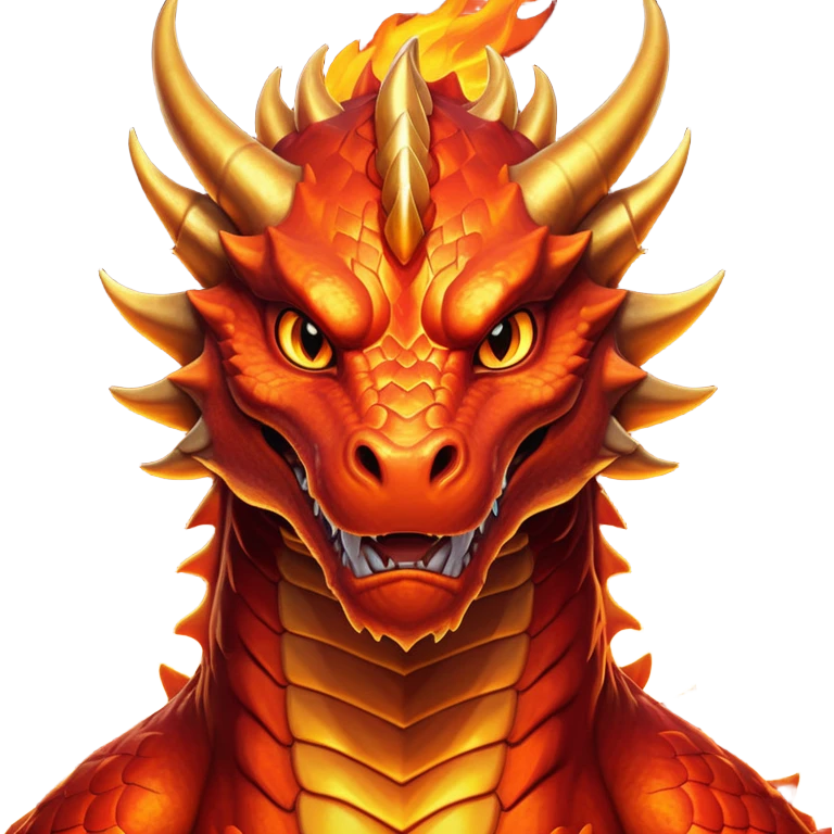 cinematic-noble-fierce-fire-dragon-portrait-emoji,-poised-and-imposing,-with-a-muscular,-scaled-body-ablaze-in-fiery-hues-of-crimson,-molten-orange,-and-molten-gold,-and-intense,-burning-eyes-that-mirror-the-heart-of-a-volcano;-rendered in detail emoji