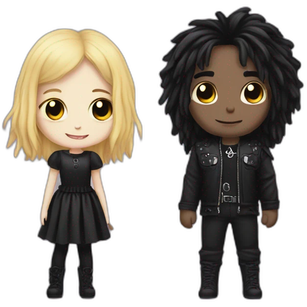 soft girl and goth boy emoji