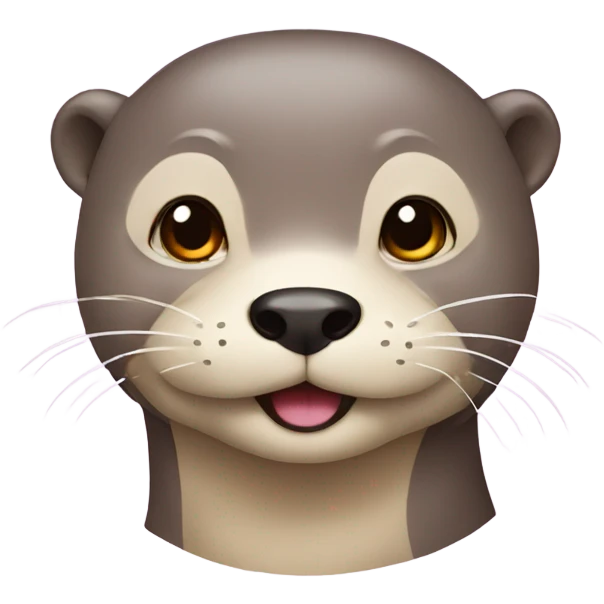 an otter wearing pastel color habok emoji
