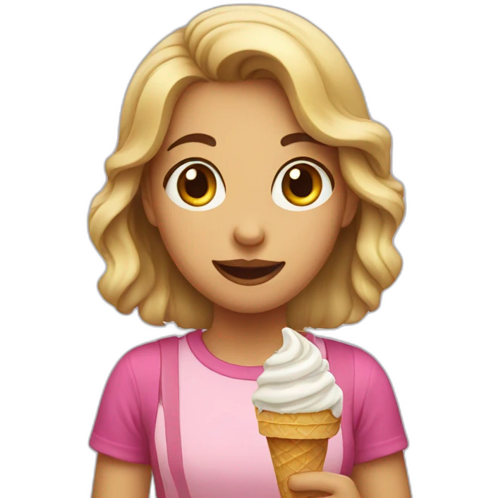Girl eating ice cream emoji