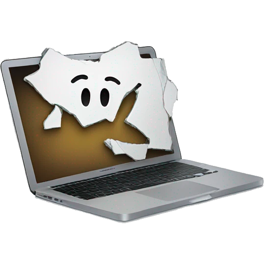 macbook with broken screen emoji