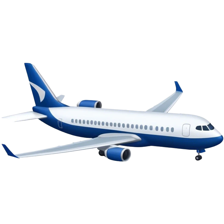 white and dark blue commercial aircraft emoji
