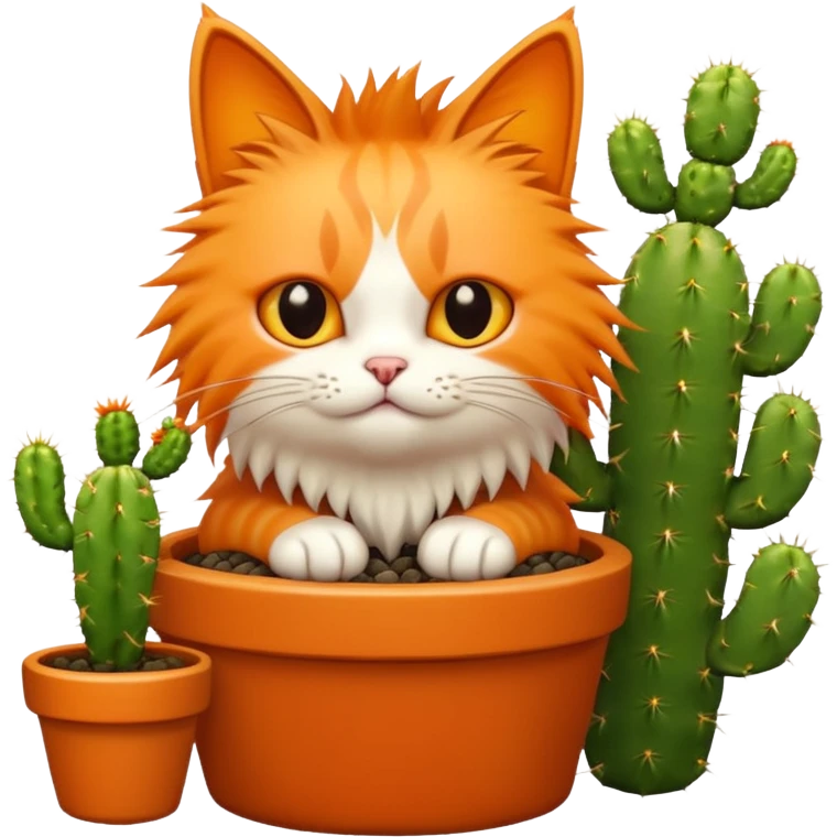 Котик писает на кактус emoji