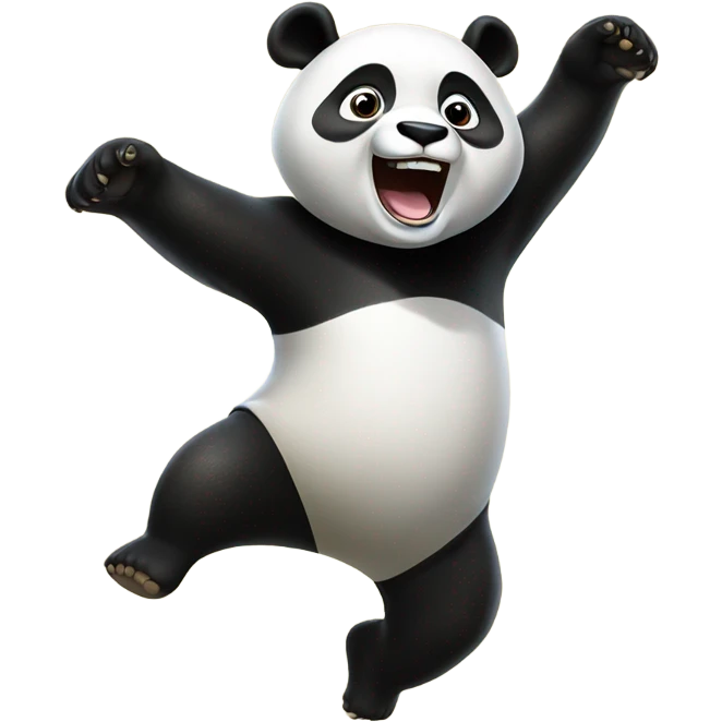 Panda jumping for joy emoji