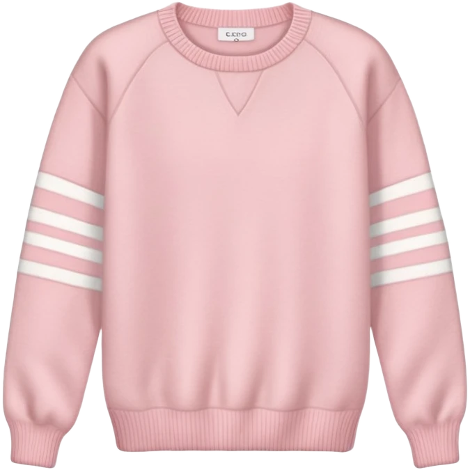 Powder pink cozy cashmere pullover with white stripe emoji
