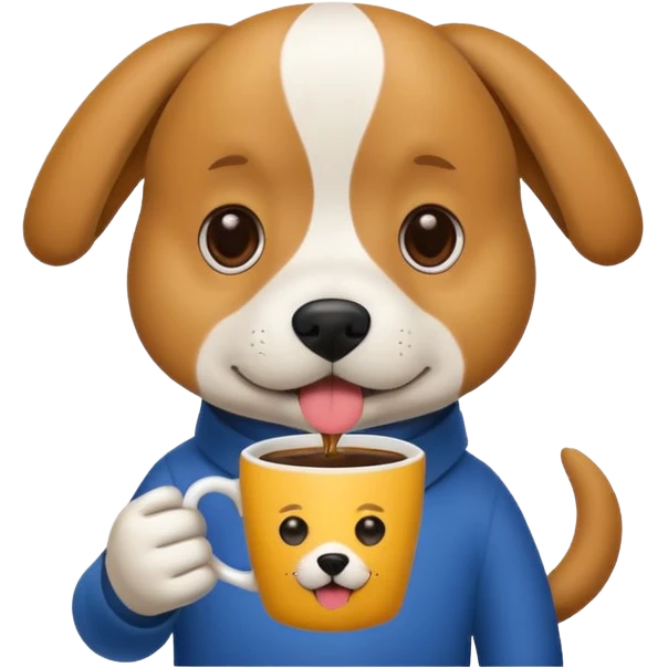 dog drinking coffee emoji