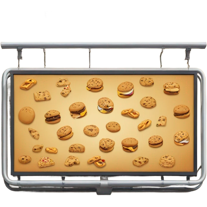 create a billboard sign saying mcdonald’s now has cookies emoji