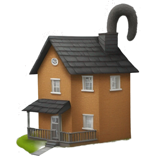a hairy house with hat emoji