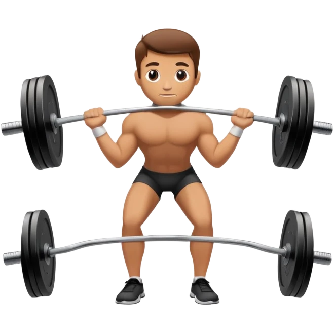 person doing a deadlift exercise, lifting a barbell from the ground emoji