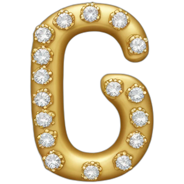 Gold and diamonds letter G emoji