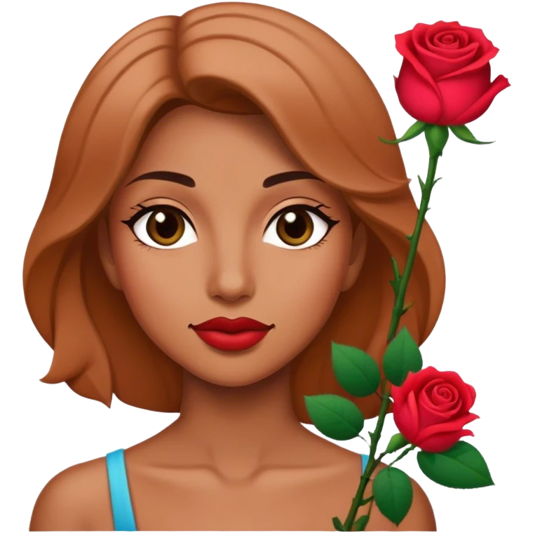 woman with rose emoji