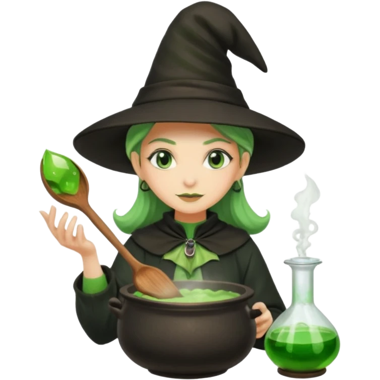 green witch cooking potion emoji