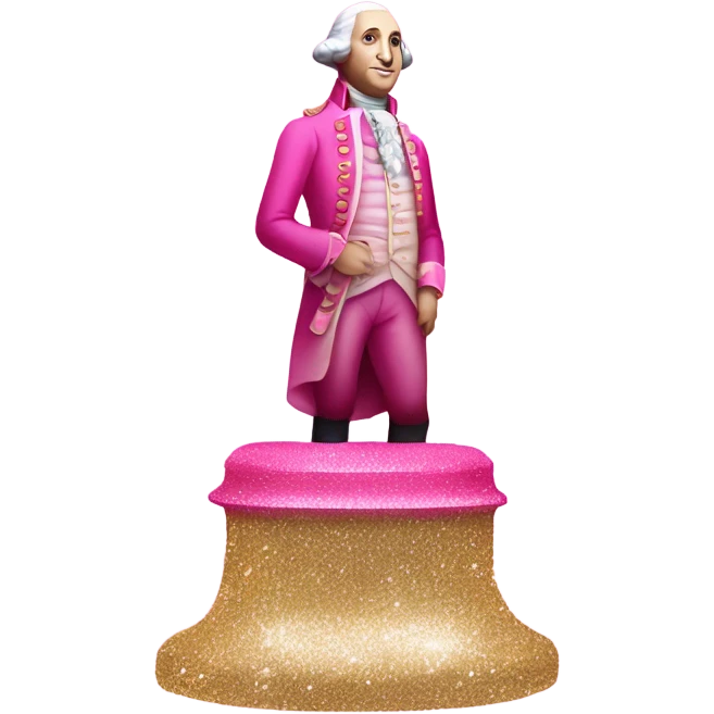 Pink ombre statue of George Washington with glitter  emoji