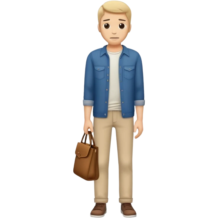 man with empty, turned-out pockets, frontal view emoji