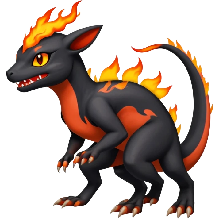 Salandit-Umbreon-Charmeleon-Fakémon-hybrid-creature (full body)  emoji