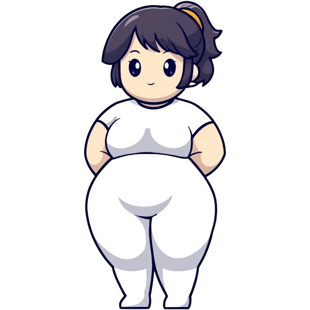 Anime character, female, curvy figure, tasteful design emoji