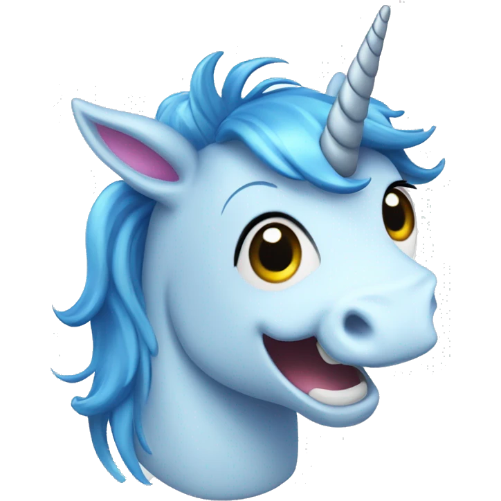 excited blue unicorn emoji