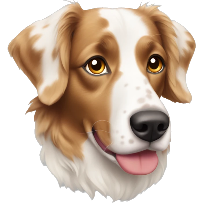 Blonde with spots Brittany Spaniel Australian shepherd dog emoji
