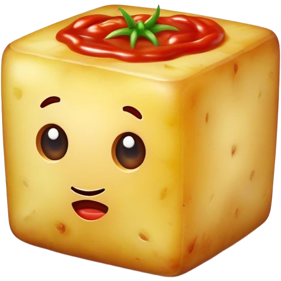 potato cube sauced with sweet chilli  emoji