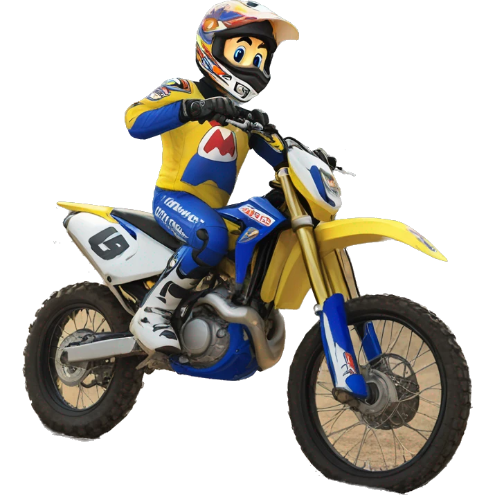 Mario sur une moto Yamaha 125yz emoji