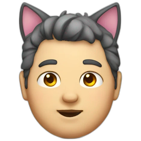 fat guy wuth cat ears emoji