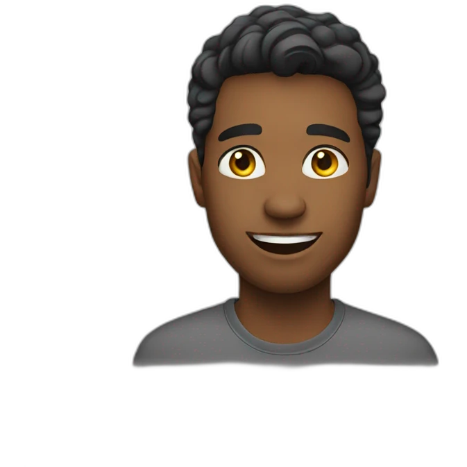 young adult man outgoing emoji